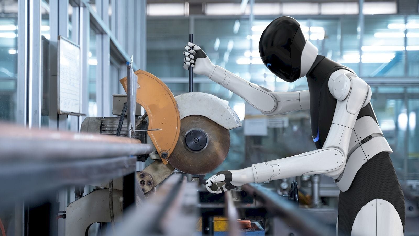 Robot umanoide in ambiente industriale dalla documentazione IFR