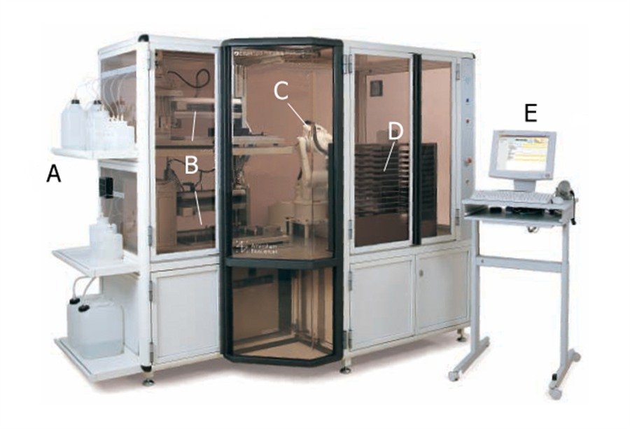 Sistema modulare di automazione laboratorio con robot di pipettaggio e workflow guidato