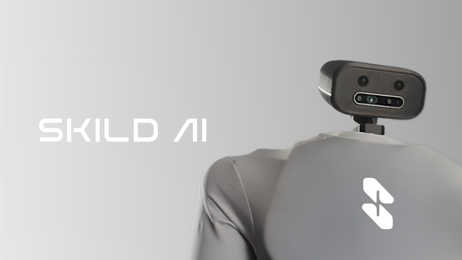 Visual ufficiale Skild AI con robot umanoide e branding aziendale