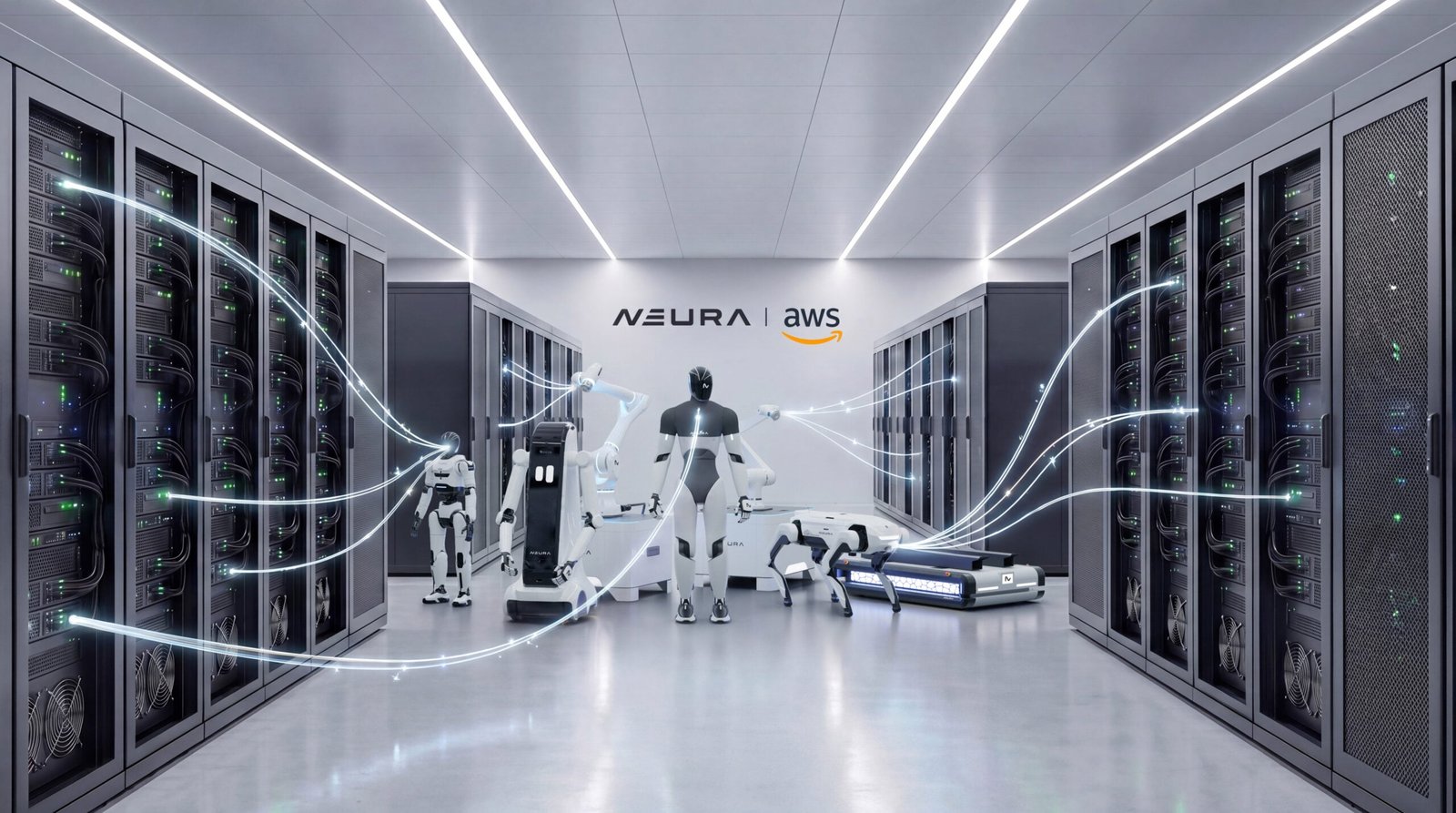 Visuale ufficiale della collaborazione tra NEURA Robotics e Amazon Web Services per accelerare la physical AI