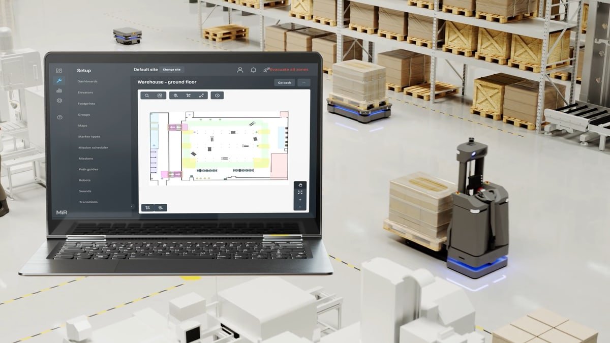 Fleet management AMR in magazzino per movimentazioni interne e automazione logistica