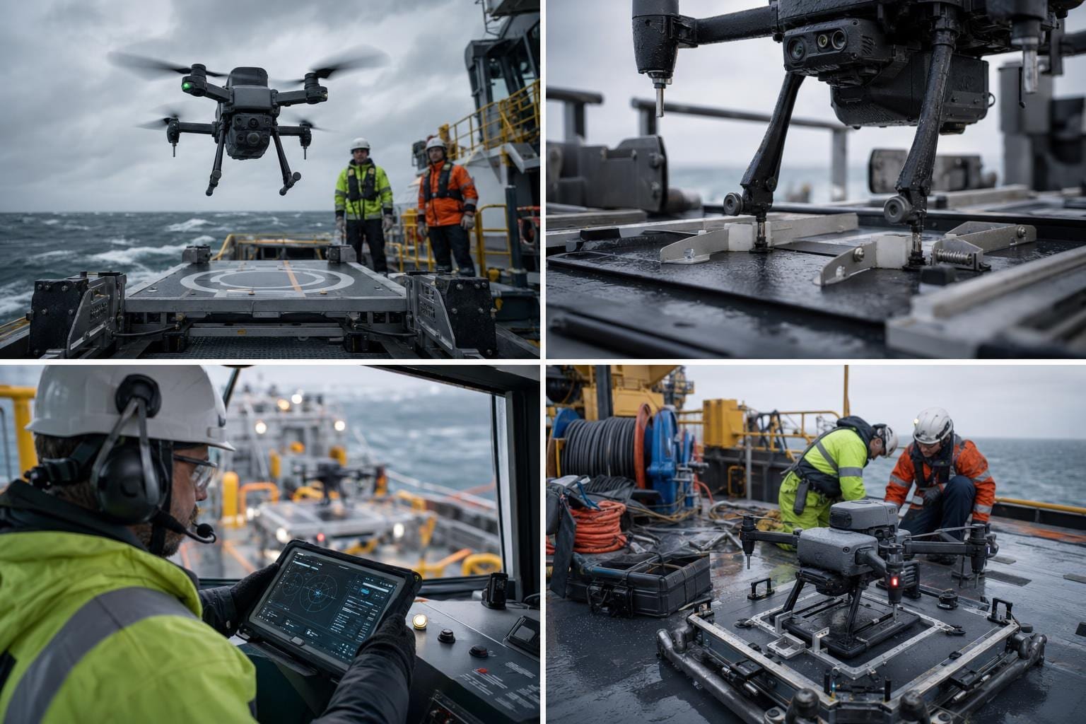 Piattaforma stabilizzata con sistema di bloccaggio per atterraggio drone su nave
