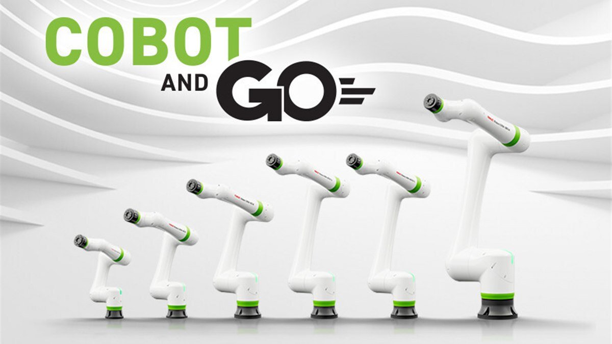 Linea di cobot FANUC Go mostrata come piattaforma per automazione collaborativa e Physical AI